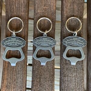 Sierra Nevada Brewing Co Metal Bottle Opener Keychain Set of 3 Silver Tone Bar